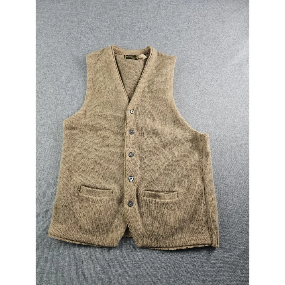 Vtg Sedgewick Sportwear Sweater Vest Mens XL Beige Wool Blend USA Grandpacore